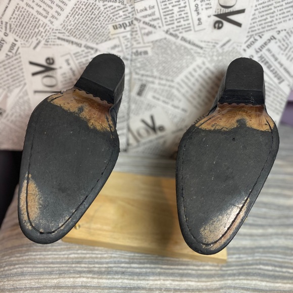 Donato Marrone Men’s Black Textured Design Leather Ankle Cowboy Boots Size 8.5D - Picture 3 of 6